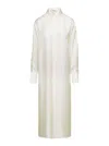 ROHE IVORY WHITE SHIRT DRESS WITH CUT-OUT AT BACK IN SILK WOMAN