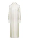 Rohe Silk Open Back Wrap Dress In Beige