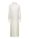 ROHE IVORY WHITE SHIRT DRESS WITH CUT-OUT AT BACK IN SILK WOMAN