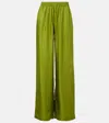 Rohe Relaxed Silk Trousers Garden Green In Garden Green