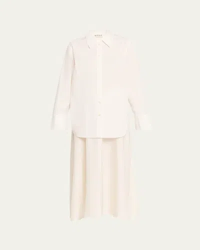 Rohe Silk-poplin Combo Gilet Maxi Dress In Neutral