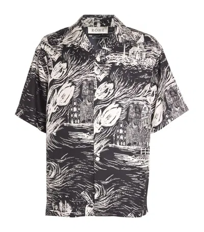 Rohe Silk Printed Bowling Shirt In Multi