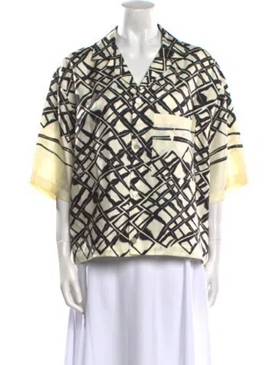 Pre-owned Rohe Silk Printed Button-up Top In Multi