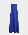 Rohe Silk Maxi Dress In Electric Blue