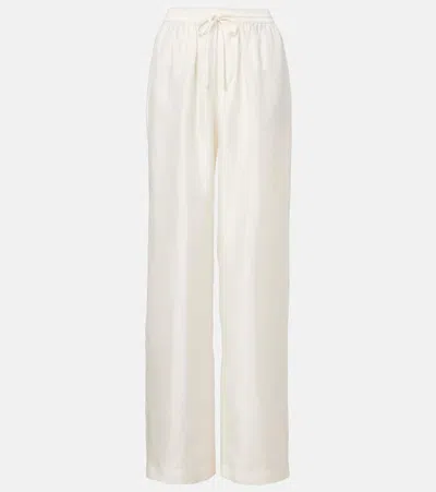 Rohe Róhe Silk Satin Wide-leg Pants In White