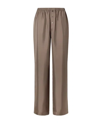 Rohe Silk-satin Wide-leg Pants In Brown