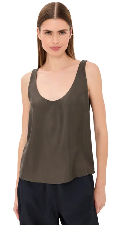Rohe Silk Scoop Neck Top Earth In Brown