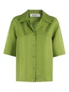 Rohe Camp Collar Silk Shirt Garden Green In 绿色