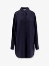Rohe Oversized Silk Satin Shirt In Blue