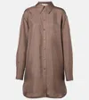 Rohe Long Silk Shirt In Taupe