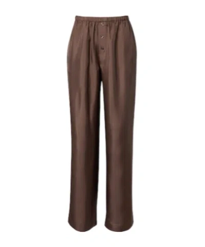Rohe Silk Straight Pants In Brown