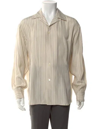 Pre-owned Rohe Silk Striped Dress Shirt In Neutrals