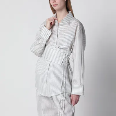 Rohe Róhe Silk Striped Shirt With Belt