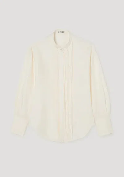 Rohe Róhe Silk Tuxedo Shirt In Cream