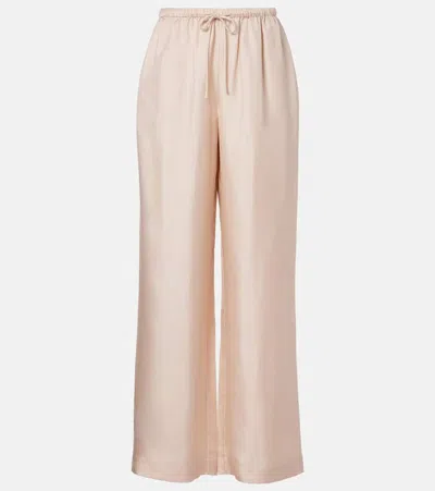 Rohe Róhe Silk Wide-leg Pants In Brown
