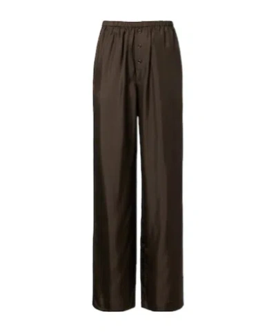 Rohe Silk Wide-leg Pants In Brown