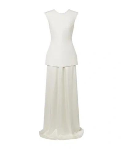 Rohe Silk-trimmed Wool-blend Gown In White