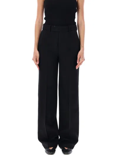 Rohe Wool-blend Twill Straight-leg Pants In Black