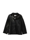 Rohe Single-breasted Grained-leather Jacket In Black