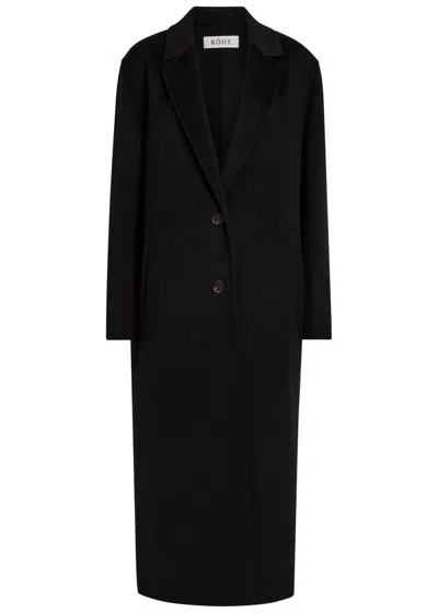 Rohe Single-breasted Wool Coat In Black