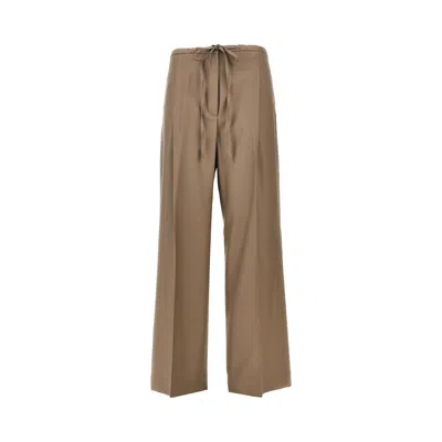Rohe Single Pleat Wool Pants In Brown