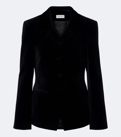 Rohe Róhe Single-breasted Cotton Velvet Blazer In Black