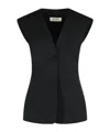 Rohe Sleeveless Blouse In Black Virgin Wool Blend In Black