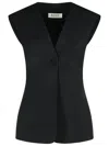 Rohe Sleeveless Blouse In Black Virgin Wool Blend In Black