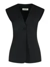 Rohe Sleeveless Blouse In Black Virgin Wool Blend In Black