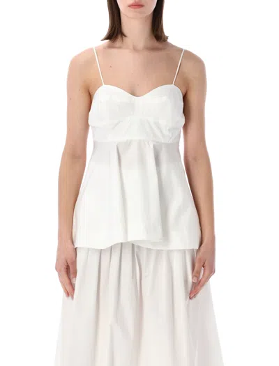 Rohe Sleeveless Bustier-style Peplum Top In White