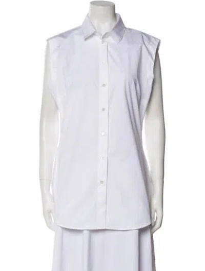 Pre-owned Rohe Sleeveless Button-up Top In White