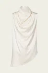 Rohe Sleeveless Draped Satin Top In Cream In White
