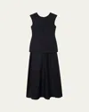 Rohe Silk-trimmed Wool-blend Gown In Black
