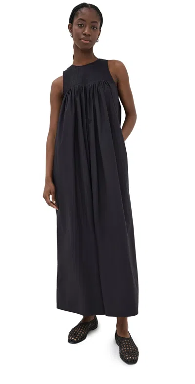 Rohe Sleeveless Pleated A-line Dress Noir