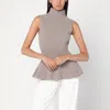 Rohe Sleeveless Taupe Mélange Top In Cashmere Blend In Gray