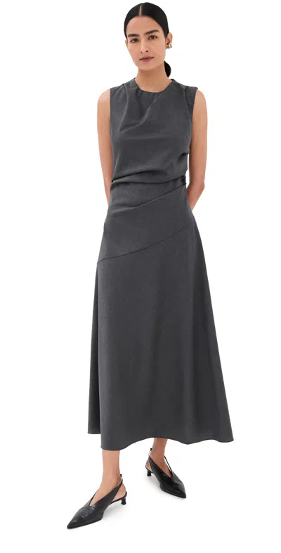 Rohe Sleeveless Twisted Dresss Dark Grey Melange In Gray