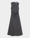 Rohe Sleeveless Twisted Dresss Dark Grey Melange In Black