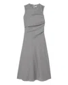 Rohe Draped Checked Wool-blend Maxi Dress In Black