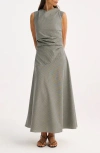 Rohe Róhe Sleeveless Wool Blend A-line Dress In Cream/black Small Check