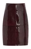 Rohe Snake-effect Leather Skirt In Brown