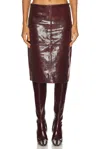 Rohe Snake Leather Skirt In Burgundy