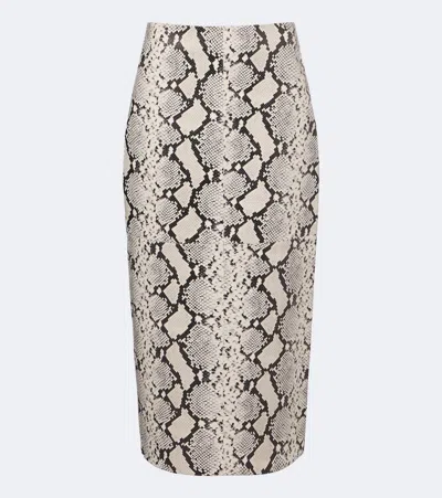 Rohe Snake-effect Leather Midi Skirt In Multi