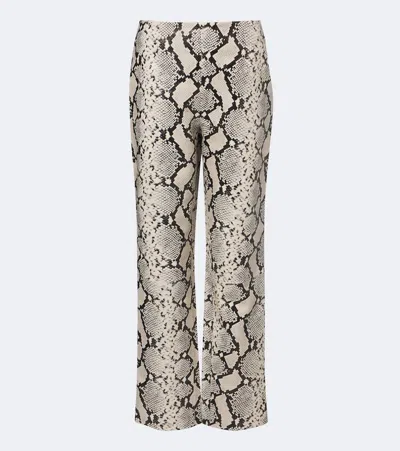 Rohe Snake-effect Leather Straight Pants In Multi