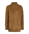 Rohe Solid Colour Suede Overshirt In Brown