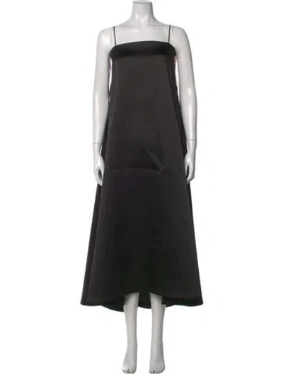 Pre-owned Rohe Square Neckline Long Dress In Black
