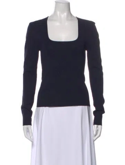 Pre-owned Rohe Square Neckline Long Sleeve Top In Blue