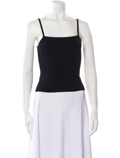 Pre-owned Rohe Square Neckline Sleeveless Crop Top In Black