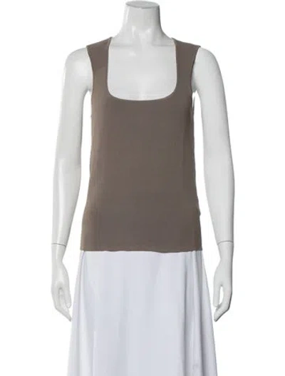 Pre-owned Rohe Square Neckline Sleeveless Top In Brown