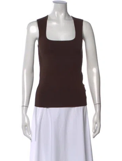 Pre-owned Rohe Square Neckline Sleeveless Top In Brown