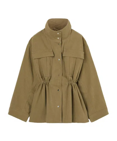 Rohe Stand-up Collar Coat In Green
